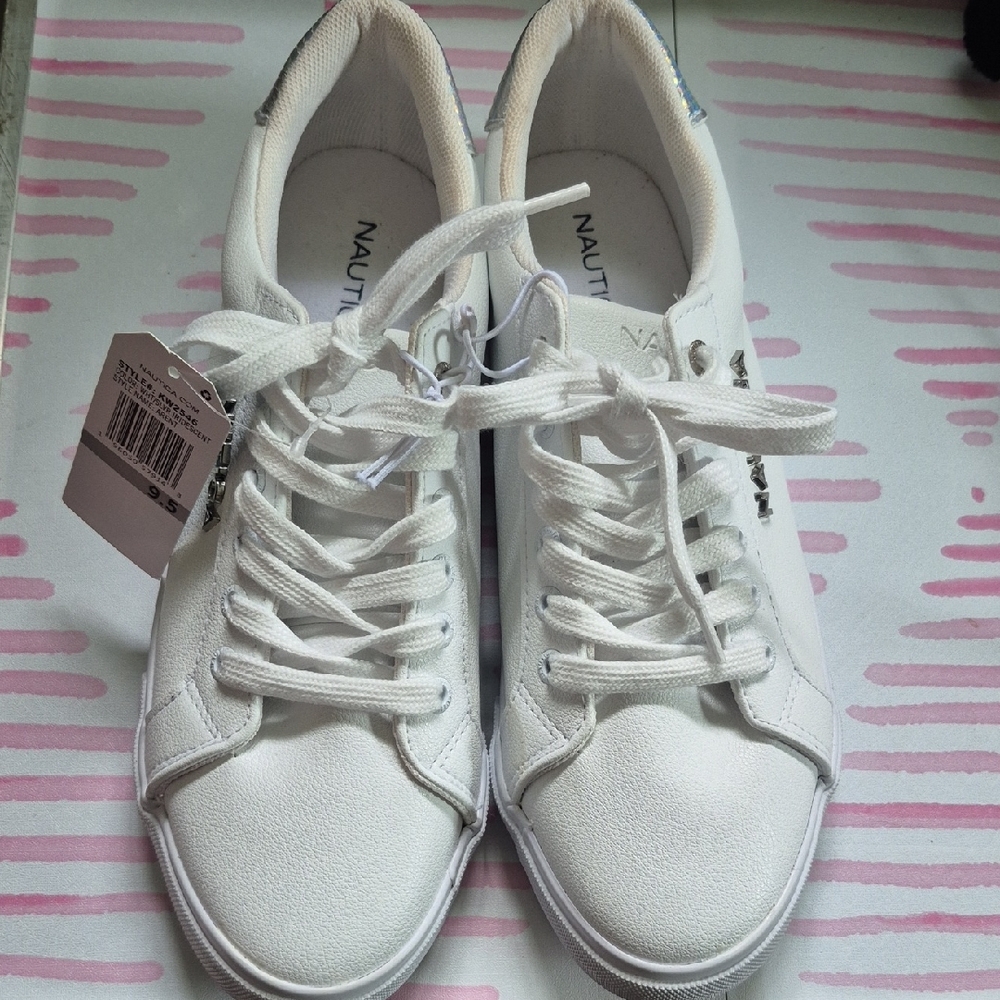 Nautica Classic White Lace-Up Sneakers